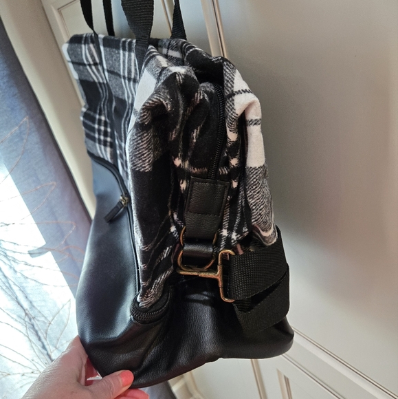 New In Bag DSW Tote Bag Black & White Plaid - Picture 2 of 9